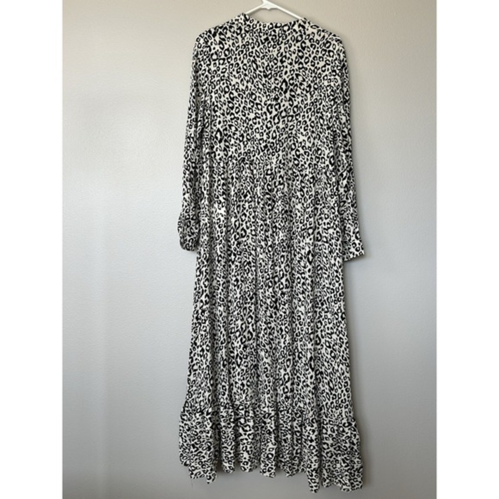 Anthropologie Mare Mare White LYNDA Leopard Print Maxi Dress Medium - Picture 11 of 11